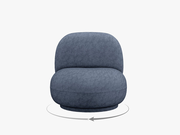 Modern Swivel Armchair – Compact Accent Chair with Bouclé Upholstery