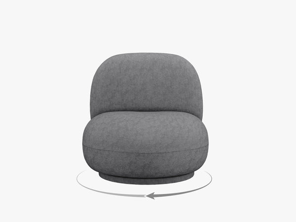 Modern Swivel Armchair – Compact Accent Chair with Bouclé Upholstery
