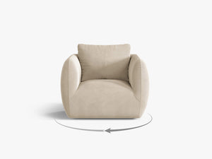 Swivel Armchair with Deep Seat & Curved Design