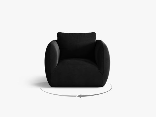 Swivel Armchair with Deep Seat & Curved Design