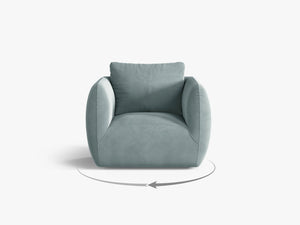 Swivel Armchair with Deep Seat & Curved Design
