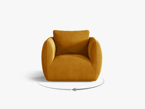 Swivel Armchair with Deep Seat & Curved Design