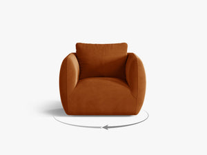 Swivel Armchair with Deep Seat & Curved Design