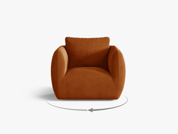 Swivel Armchair with Deep Seat & Curved Design