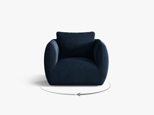 Swivel Armchair with Deep Seat & Curved Design