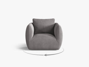 Swivel Armchair with Deep Seat & Curved Design