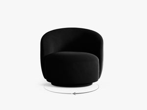 Modern Swivel Armchair – Curved Accent Chair with 360° Rotation