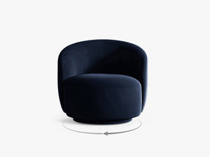 Modern Swivel Armchair – Curved Accent Chair with 360° Rotation