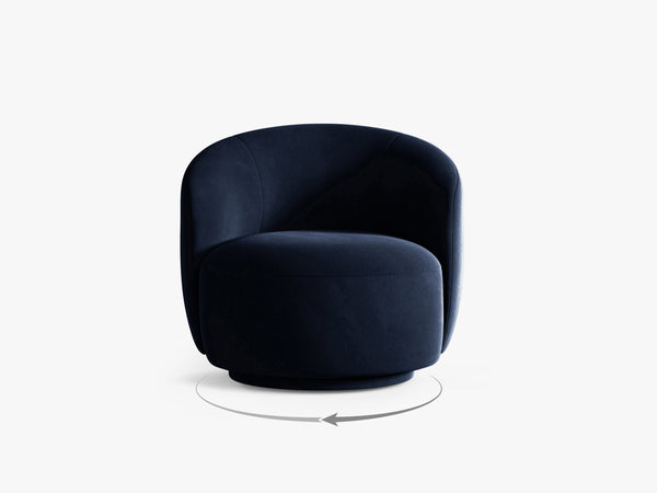 Modern Swivel Armchair – Curved Accent Chair with 360° Rotation