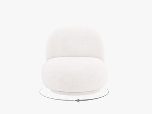 Modern Swivel Armchair – Compact Accent Chair with Bouclé Upholstery