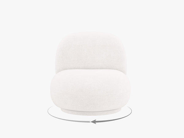 Modern Swivel Armchair – Compact Accent Chair with Bouclé Upholstery