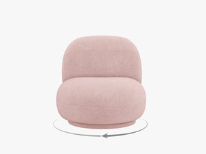 Modern Swivel Armchair – Compact Accent Chair with Bouclé Upholstery