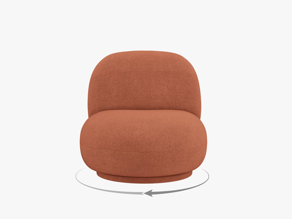 Modern Swivel Armchair – Compact Accent Chair with Bouclé Upholstery