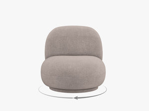 Modern Swivel Armchair – Compact Accent Chair with Bouclé Upholstery