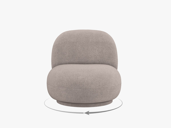 Modern Swivel Armchair – Compact Accent Chair with Bouclé Upholstery
