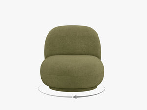 Modern Swivel Armchair – Compact Accent Chair with Bouclé Upholstery