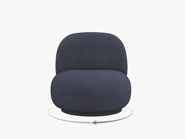 Modern Swivel Armchair – Compact Accent Chair with Bouclé Upholstery