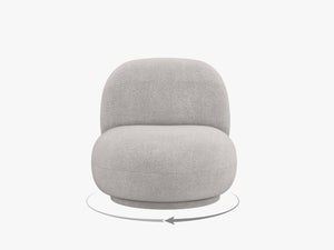 Modern Swivel Armchair – Compact Accent Chair with Bouclé Upholstery