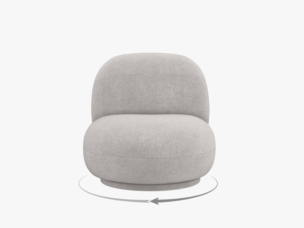 Modern Swivel Armchair – Compact Accent Chair with Bouclé Upholstery