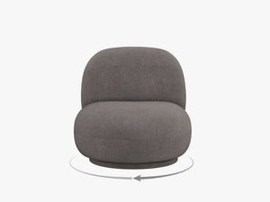Modern Swivel Armchair – Compact Accent Chair with Bouclé Upholstery