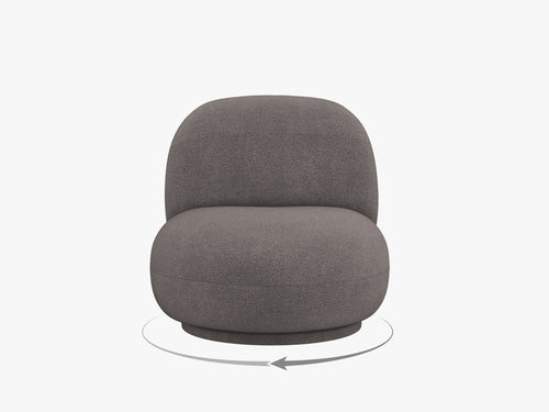 Modern Swivel Armchair – Compact Accent Chair with Bouclé Upholstery