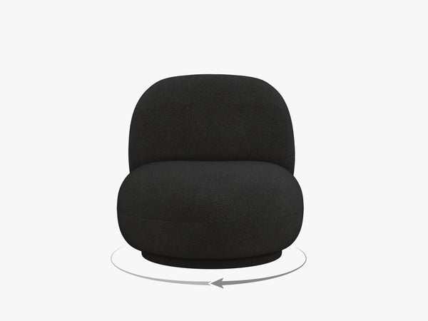 Modern Swivel Armchair – Compact Accent Chair with Bouclé Upholstery