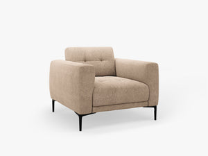 Modern Compact Armchair – Upholstered Accent Chair with Metal Legs