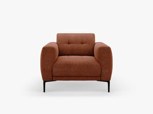 Modern Compact Armchair – Upholstered Accent Chair with Metal Legs
