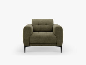 Modern Compact Armchair – Upholstered Accent Chair with Metal Legs