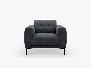 Modern Compact Armchair – Upholstered Accent Chair with Metal Legs