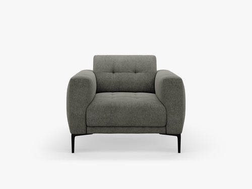 Modern Compact Armchair – Upholstered Accent Chair with Metal Legs