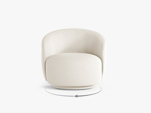 Modern Swivel Armchair – Curved Accent Chair with 360° Rotation