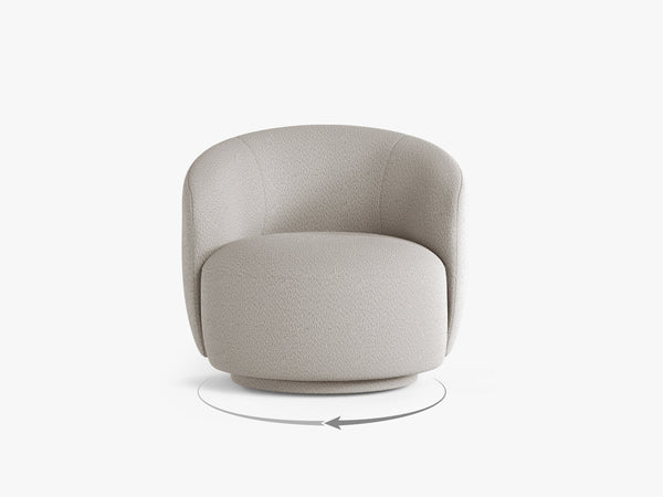 Modern Swivel Armchair – Curved Accent Chair with 360° Rotation