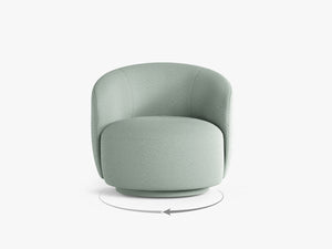 Modern Swivel Armchair – Curved Accent Chair with 360° Rotation