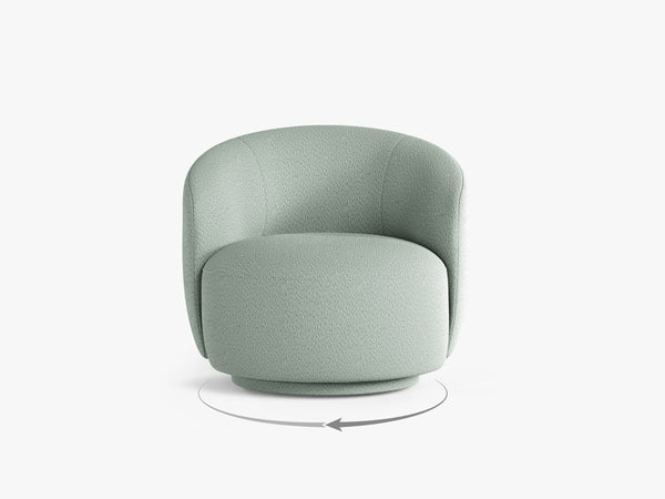Modern Swivel Armchair – Curved Accent Chair with 360° Rotation