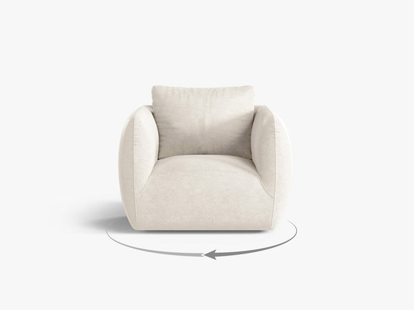 Swivel Armchair with Deep Seat & Curved Design