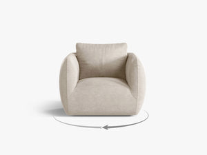 Swivel Armchair with Deep Seat & Curved Design