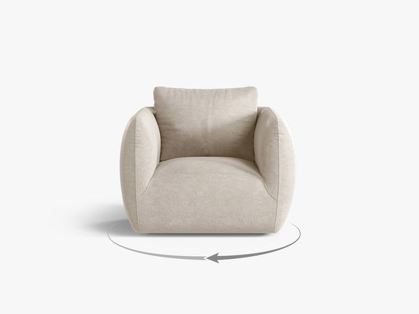 Swivel Armchair with Deep Seat & Curved Design