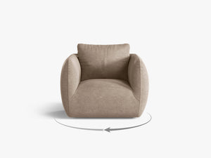 Swivel Armchair with Deep Seat & Curved Design