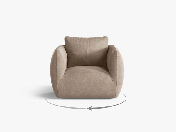Swivel Armchair with Deep Seat & Curved Design