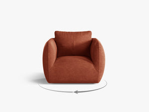 Swivel Armchair with Deep Seat & Curved Design