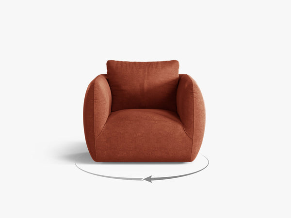 Swivel Armchair with Deep Seat & Curved Design