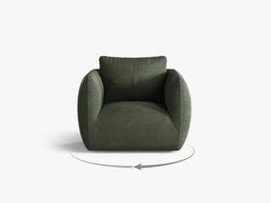 Swivel Armchair with Deep Seat & Curved Design