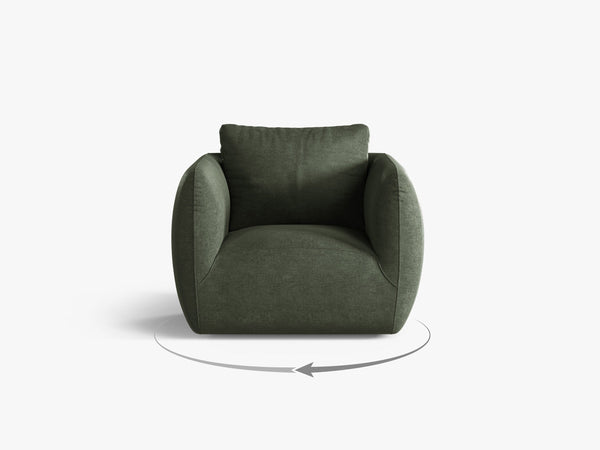 Swivel Armchair with Deep Seat & Curved Design
