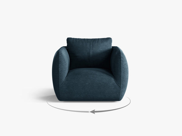 Swivel Armchair with Deep Seat & Curved Design
