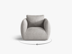 Swivel Armchair with Deep Seat & Curved Design