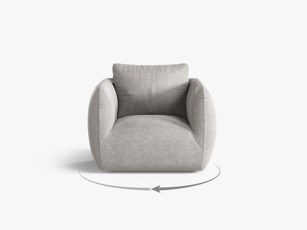Swivel Armchair with Deep Seat & Curved Design
