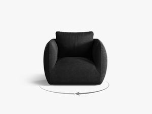 Swivel Armchair with Deep Seat & Curved Design