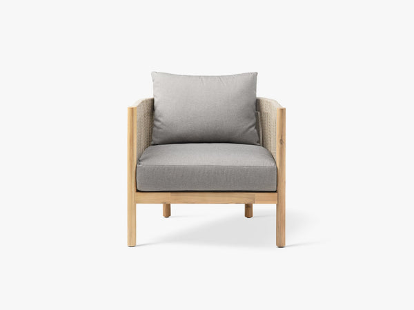 Outdoor Rope Armchair – Wooden & Aluminium Garden Lounge Chair