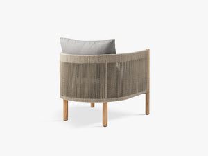 Outdoor Rope Armchair – Wooden & Aluminium Garden Lounge Chair